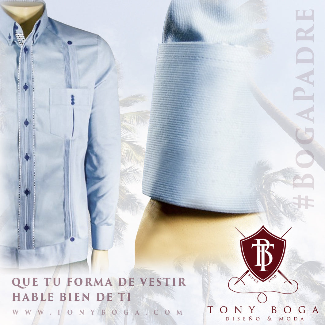 Chacabana Azul Larimar con Alforzas Clasicas